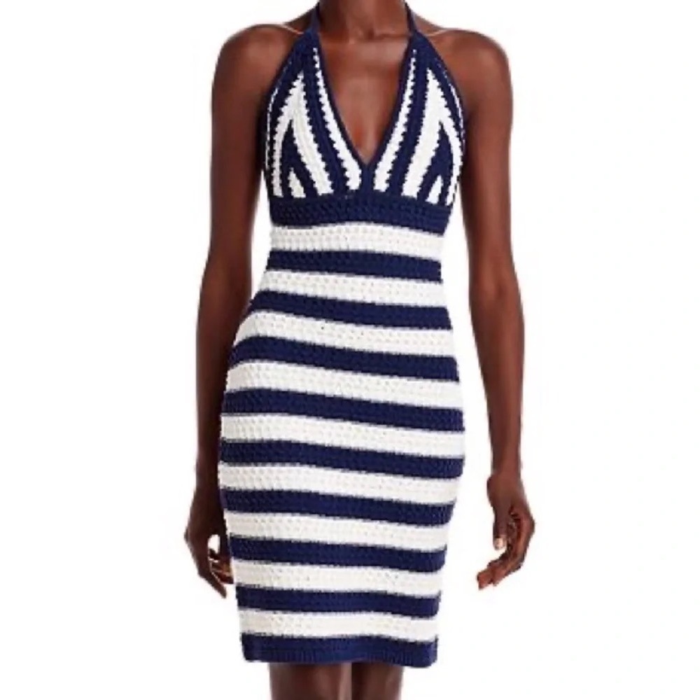 Aqua Knitted Halter Dress